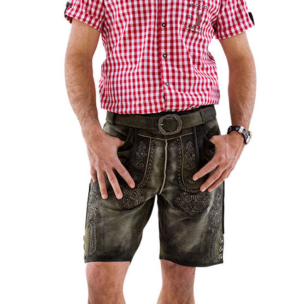 Haus Huberts Trachtenhemd Rood Wit Korte Mouw Heren