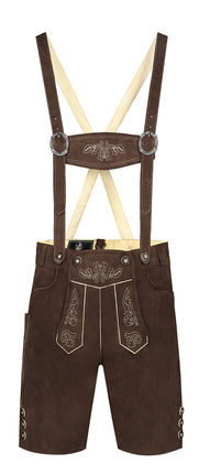 Haus Huberts Trachtenhose Kort Donkerbruin Faux Suede Heren