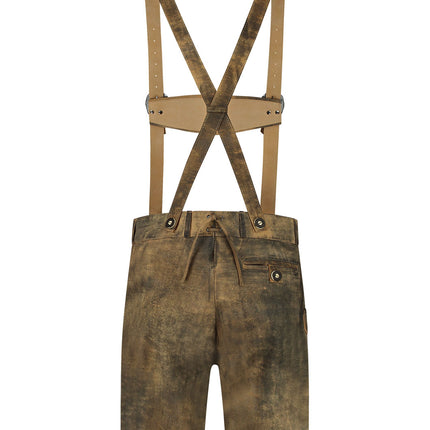 Haus Huberts Trachtenhose Urban Retro Bruin Faux Leer Heren