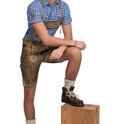 Haus Huberts Trachtenhose Urban Retro Bruin Faux Leer Heren