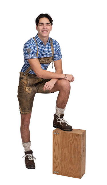 Haus Huberts Trachtenhose Urban Retro Bruin Faux Leer Heren