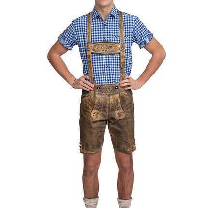 Haus Huberts Trachtenhose Urban Retro Bruin Faux Leer Heren