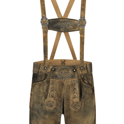 Haus Huberts Trachtenhose Urban Retro Bruin Faux Leer Heren