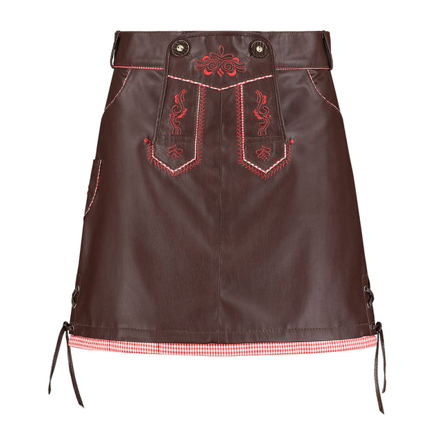 Haus Huberts Trachtenrok Donkerbruin Kunstleer Dames