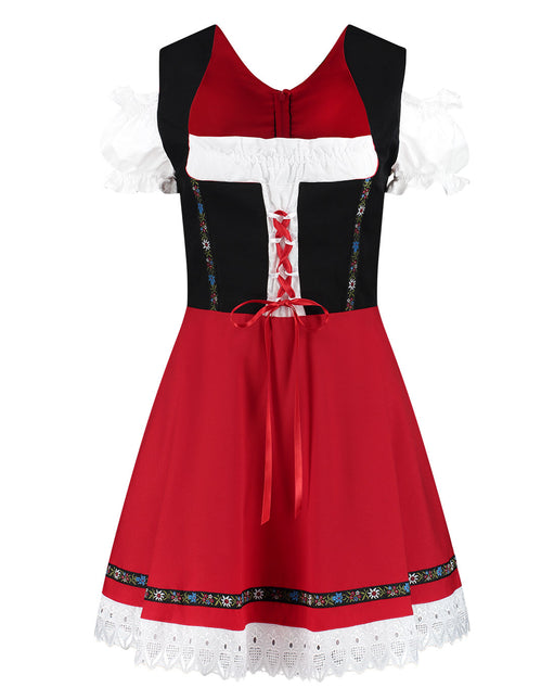 Haus Huberts Trachtenspaß Dirndl Zwart Rood Rock Gabi