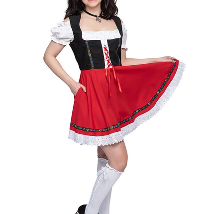 Haus Huberts Trachtenspaß Dirndl Zwart Rood Rock Gabi