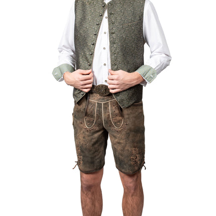 Haus Huberts Trachtenweste Met Jacquardpatroon Groen Heren