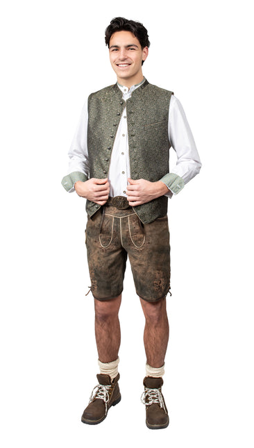 Haus Huberts Trachtenweste Met Jacquardpatroon Groen Heren