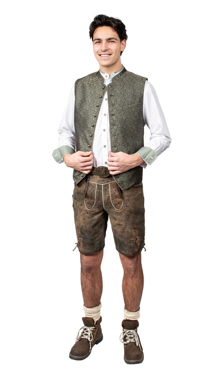 Haus Huberts Trachtenweste Met Jacquardpatroon Groen Heren