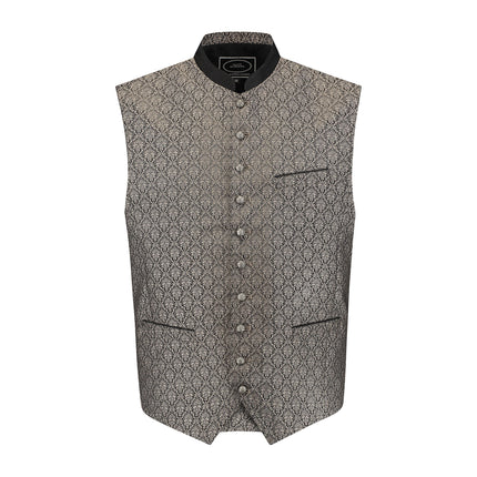 Haus Huberts Trachtenweste Met Jacquardpatroon Taupe Heren