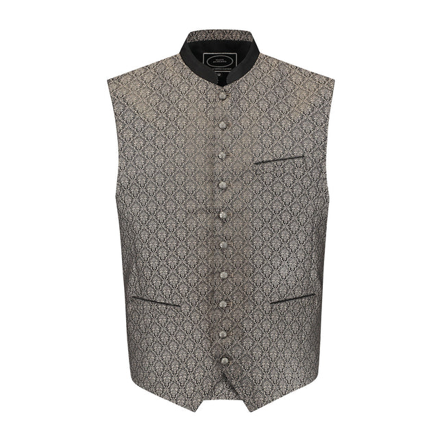 Haus Huberts Trachtenweste Met Jacquardpatroon Taupe Heren