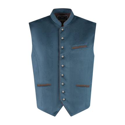 Haus Huberts Trachtenweste Premium Samt Antiekblauw Heren