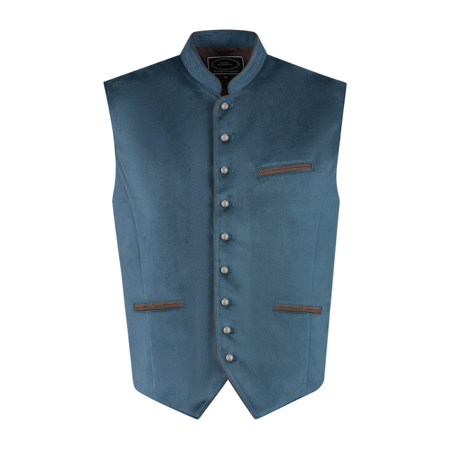 Haus Huberts Trachtenweste Premium Samt Antiekblauw Heren