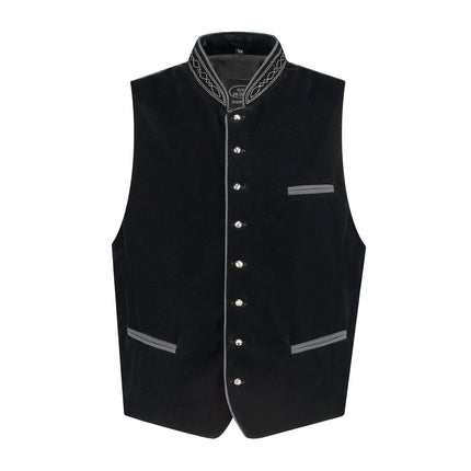 Haus Huberts Trachtenweste Zwart Fluweel Heren