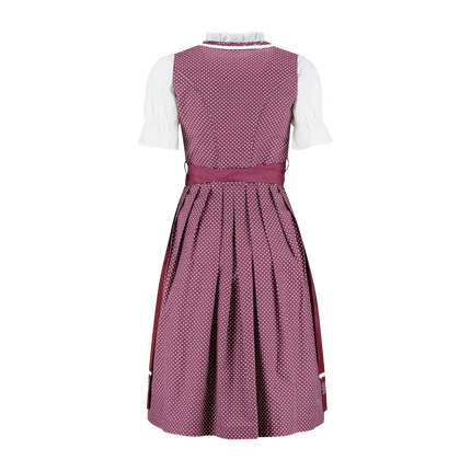 Haus Huberts Wijnrode Witte Dirndl Met Hartjesmotief