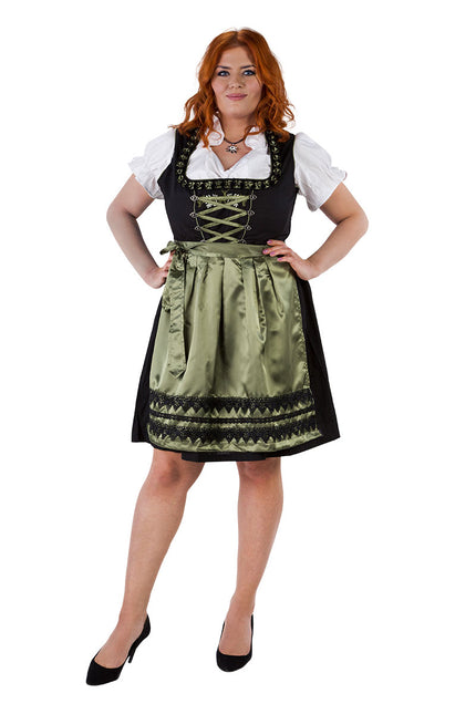 Haus Huberts Zwart-Olijfgroene Dirndl Hertenmotief