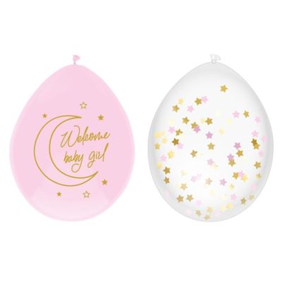 HAZA Witbaard Ballonnen Babyshower Safari Roze