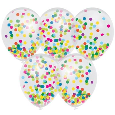 HAZA Witbaard Ballonnen Gekleurde Confetti