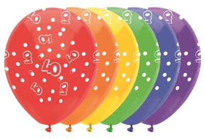 HAZA Witbaard Ballonnen Gekleurde nummers Cijfer 40
