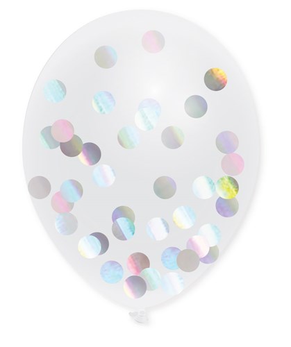 HAZA Witbaard Ballonnen Holographic Confetti