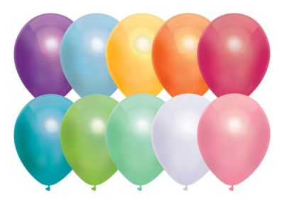 HAZA Witbaard Ballonnen Metallic Assorti 50 stuks
