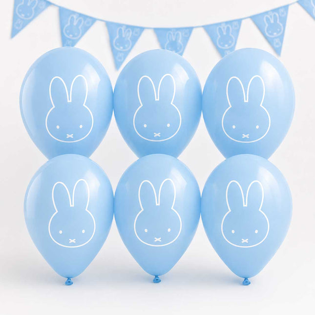 HAZA Witbaard Ballonnen Nijntje Blauw 30cm 6 stuks
