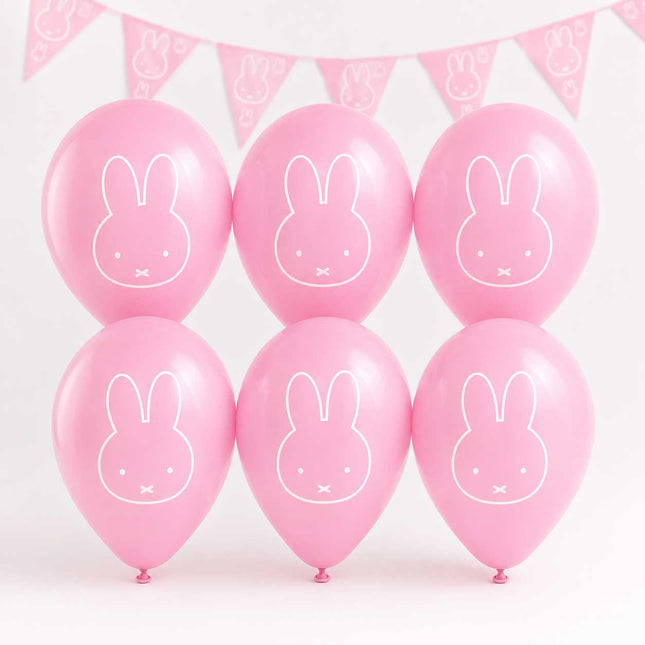 HAZA Witbaard Ballonnen Nijntje Roze 30cm 6 stuks