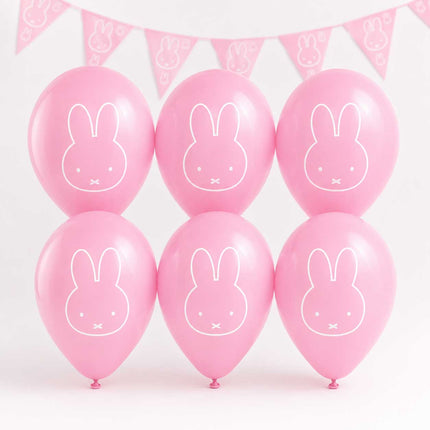 HAZA Witbaard Ballonnen Nijntje Roze 30cm 6 stuks