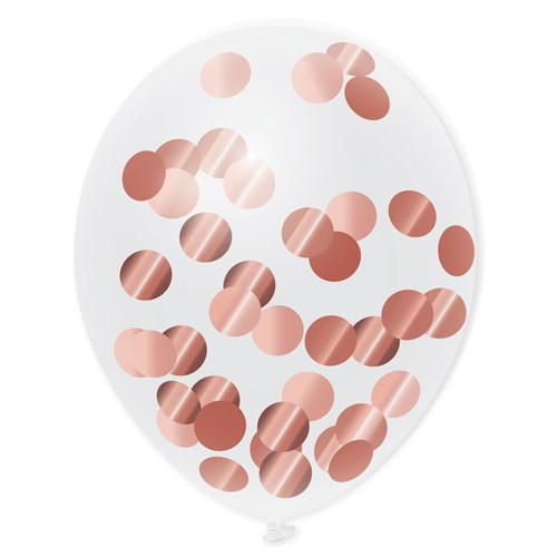 HAZA Witbaard Ballonnen Rose Goud Confetti