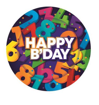 HAZA Witbaard Borden Gekleurde nummers Happy Birthday