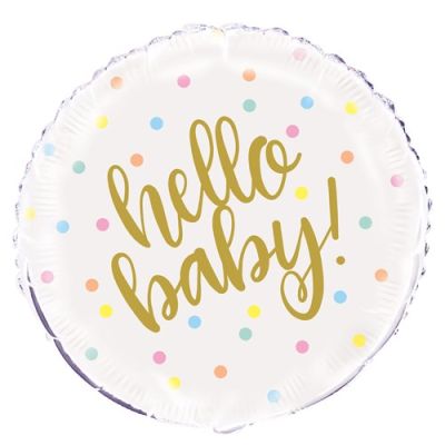 HAZA Witbaard Folieballon Babyshower Hello Baby