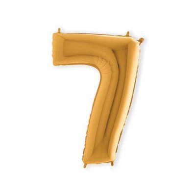 HAZA Witbaard Folieballon Goud Cijfer 7