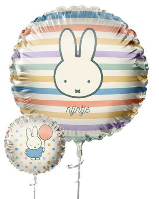 HAZA Witbaard Folieballon Nijntje met 2 dessins