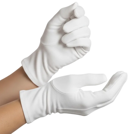 HAZA Witbaard Handschoenen Kort Wit S