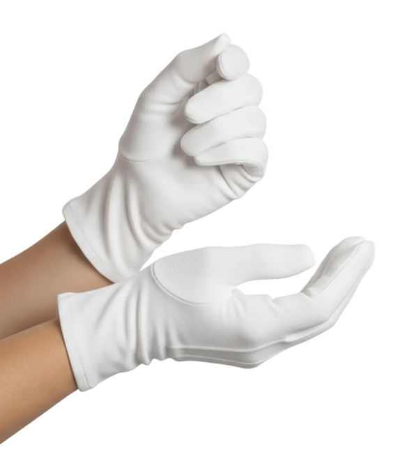 HAZA Witbaard Handschoenen Kort Wit S