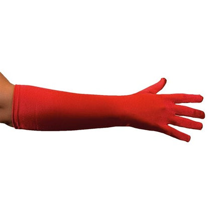 HAZA Witbaard Handschoenen Satijn Luxe Rood 40 cm