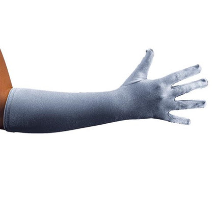HAZA Witbaard Handschoenen Satijn Luxe Zilver 40 cm
