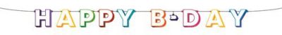 HAZA Witbaard Letterslinger Gekleurde nummers Happy Birthday