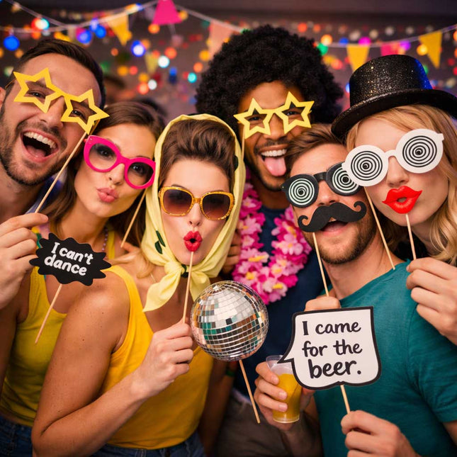HAZA Witbaard Photobooth Props 20 stuks