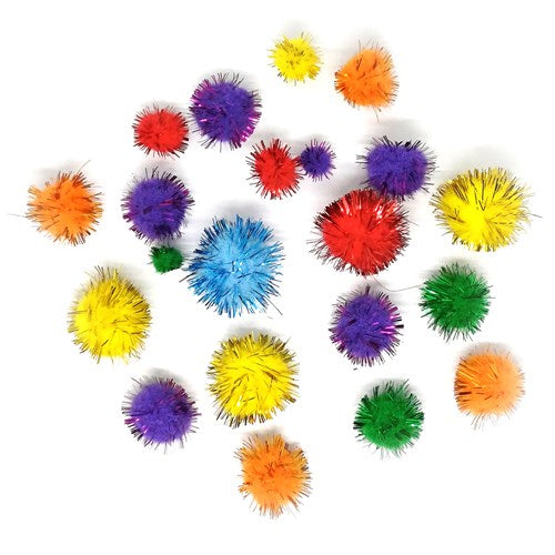 HAZA Witbaard Pompoms Glitter Multicolor Create-it 78 stuks