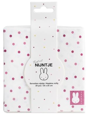 HAZA Witbaard Servetten Nijntje Roze