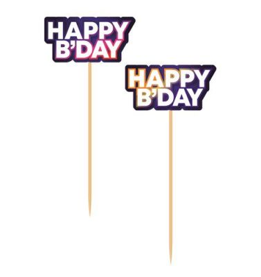 HAZA Witbaard Taartprikker Gekleurde nummers Happy Birthday