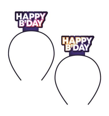 HAZA Witbaard Tiara Gekleurde nummers Happy Birthday