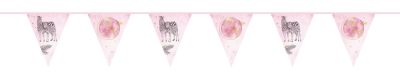 HAZA Witbaard Vlaggenlijn Babyshower Safari Roze