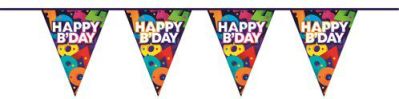 HAZA Witbaard Vlaggenlijn Gekleurde nummers Happy Birthday
