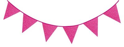 HAZA Witbaard Vlaggenlijn Glitter Fuchsia