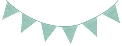 HAZA Witbaard Vlaggenlijn Glitter Mint