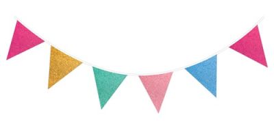 HAZA Witbaard Vlaggenlijn Glitter Multicolor