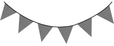 HAZA Witbaard Vlaggenlijn Glitter Zwart