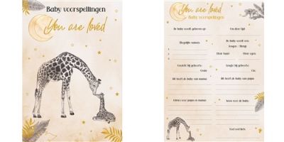 HAZA Witbaard Voorspellingskaartjes Babyshower Safari Nude